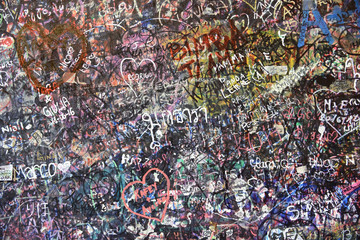 Wall of love detail in Verona