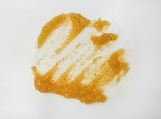 Scrub sample on white background