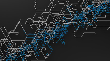 Geometric background. Chaotic growing lines. Random lines.