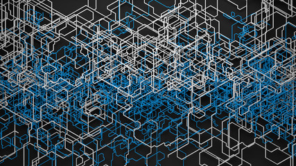 Geometric background. Chaotic growing lines. Random lines.