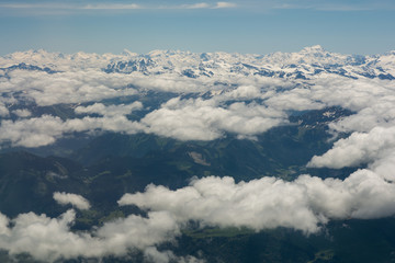 from the airplane in clouds