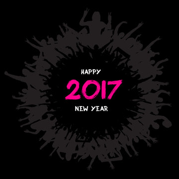 Happy New Year 2017 from the cheering people.