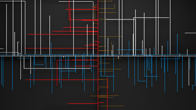 Geometric Background. Chaotic Growing Lines. Random Lines.