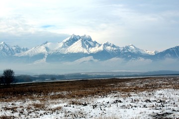 Winter view of the High Tatras, Slovakia