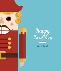 funny illustration, Christmas nutcracker character