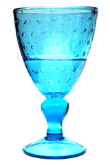 Chrystal glass with champagne or water isolated on white