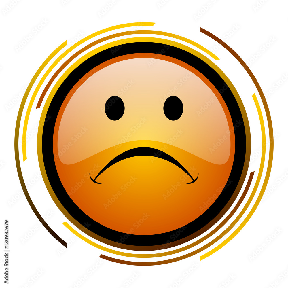 Aufkleber cry sign vector icon. modern design round orange button isolated on white square background for web 