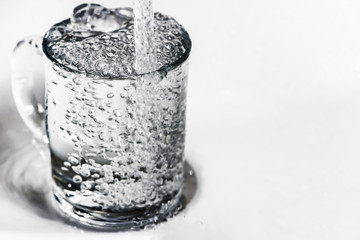 Water poured into glass