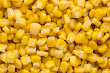 Bulk of yellow corn grains texture.