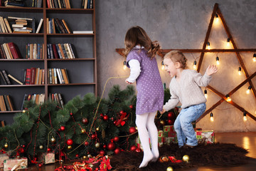 Children joyfully the dancing