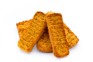 Crumbs of bread croutons. Eco food.