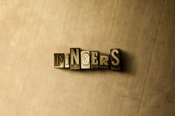 FINGERS - close-up of grungy vintage typeset word on metal backdrop. Royalty free stock - 3D rendered stock image.  Can be used for online banner ads and direct mail.