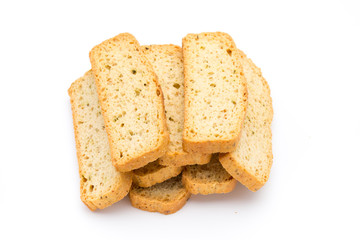 Garlic and herb bread slices. Eco food.