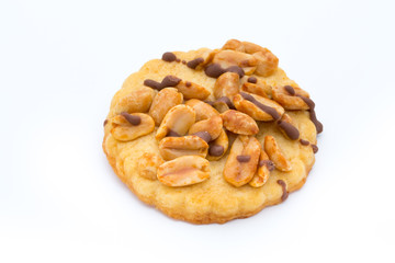 Cookies nuts on the  isolated on white background.