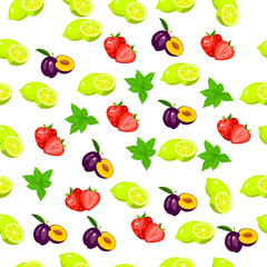 fresh plum and slice