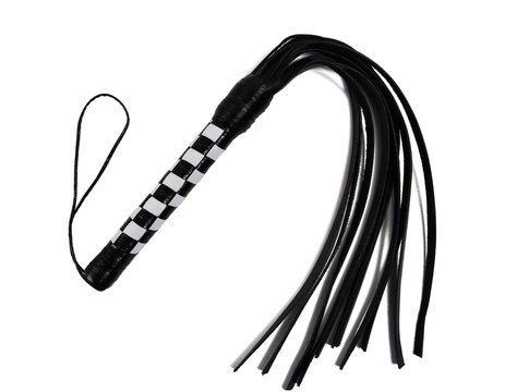 Black and white flogger isolated