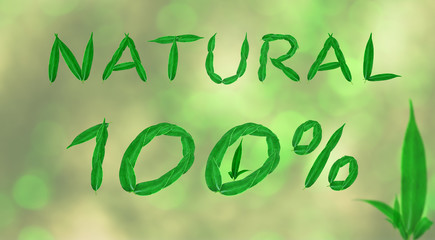 Hundred percent natural of leaves
