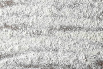 White flour on kitchen table