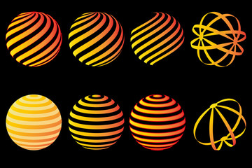 Set logo balls, set logo globe, Abstract vector logo ball,Logo for Business,