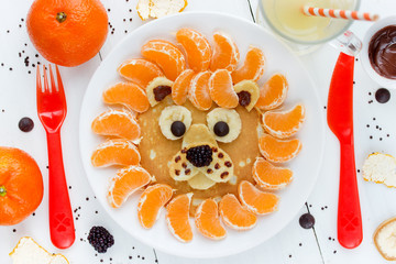 Lion pancakes - funny breakfast idea for kids © san_ta