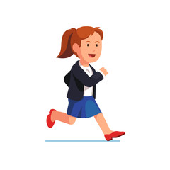 Determined business woman running fast