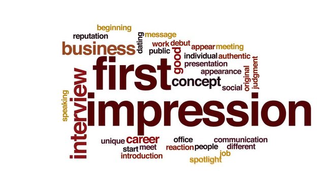 First impression animated word cloud.