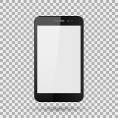 smartphone realistic, mobile phone with a blank screen, on isolate background, stylish vector illustration EPS10