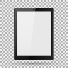 tablet realistic with blank screen on isolate background with shadow, stylish vector illustration EPS10
