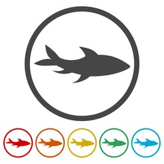 Fish icons set 
