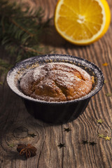 Christmas mini cake in a steel baking mold