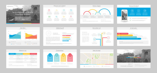 Infographic elements for presentation templates.