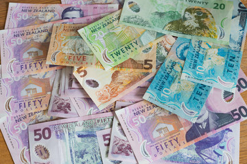 Fototapeta na wymiar New Zealand dollars.