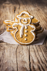 Christmas gingerbread on a wooden table