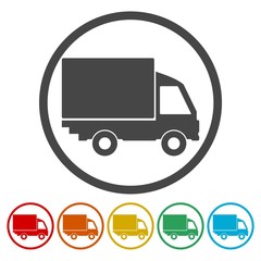 Truck icons set 