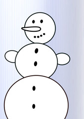 drawn snowman background for new year