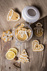 Christmas cookies in a glass jar