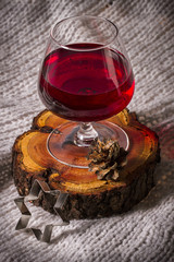 Glass of red wine