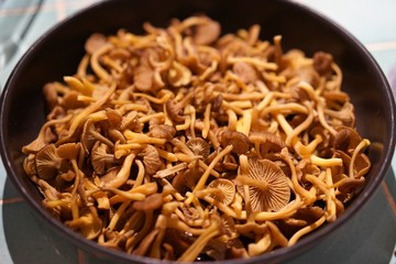 Poêlée de girolles ou chanterelles en tube