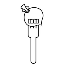 fork with onion fresh vegetable isolated icon vector illustration design