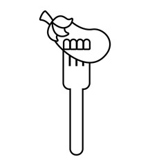 fork with beet fresh vegetable isolated icon vector illustration design