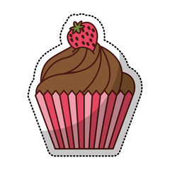delicious sweet cupcake icon vector illustration design