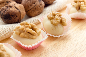 Walnuts with almond paste
