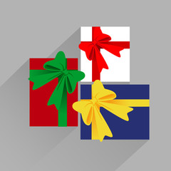 present on gray background