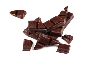 chocolate bars isolated on white background