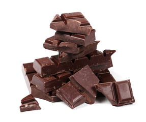 chocolate bars isolated on white background