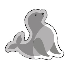 seal circus entertainment icon vector illustration design