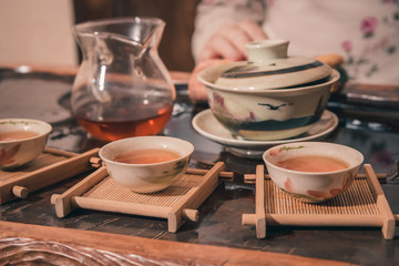 tea ceremony is performed by master
