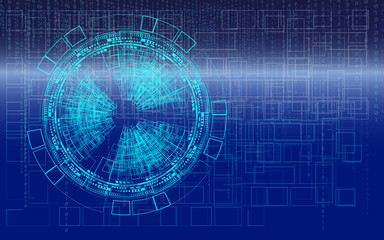 digital conceptual technology background blue binary code