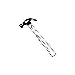 Wooden hammer isolated on a white background. Vector