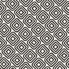Naklejka premium Wektor bezszwowe czarny i biały ręcznie rysowane linie romb wzór